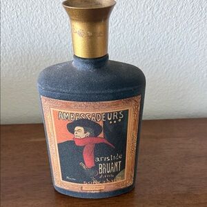 Vintage Style Decorative Bottle with Gold and Black Accents